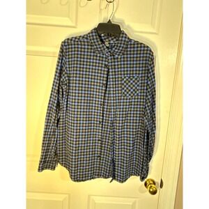 Shaun White Men's XL Plaid Long Sleeve Flannel Shirt Blue Black Gray Casual